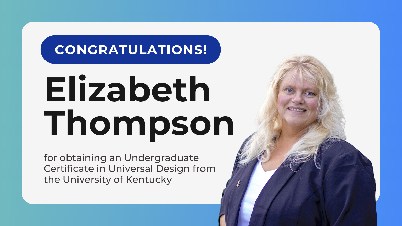 Thompson Earns Universal Design Certificate